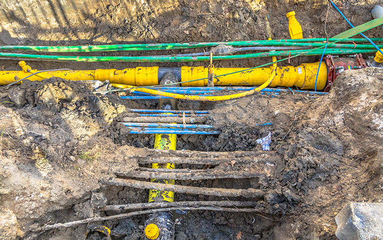 Cable, gas, and sewage lines